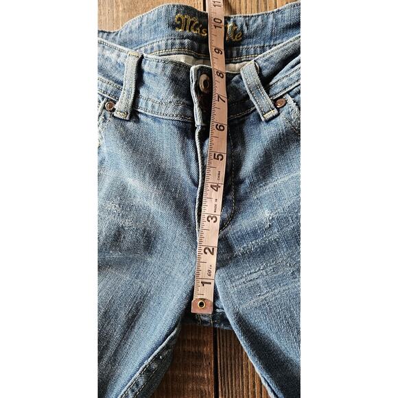 VTG Y2K 90s Miss Me Jeans 28 Bootcut Low Rise Boot Cut Floral Patch Distressed - Picture 14 of 16